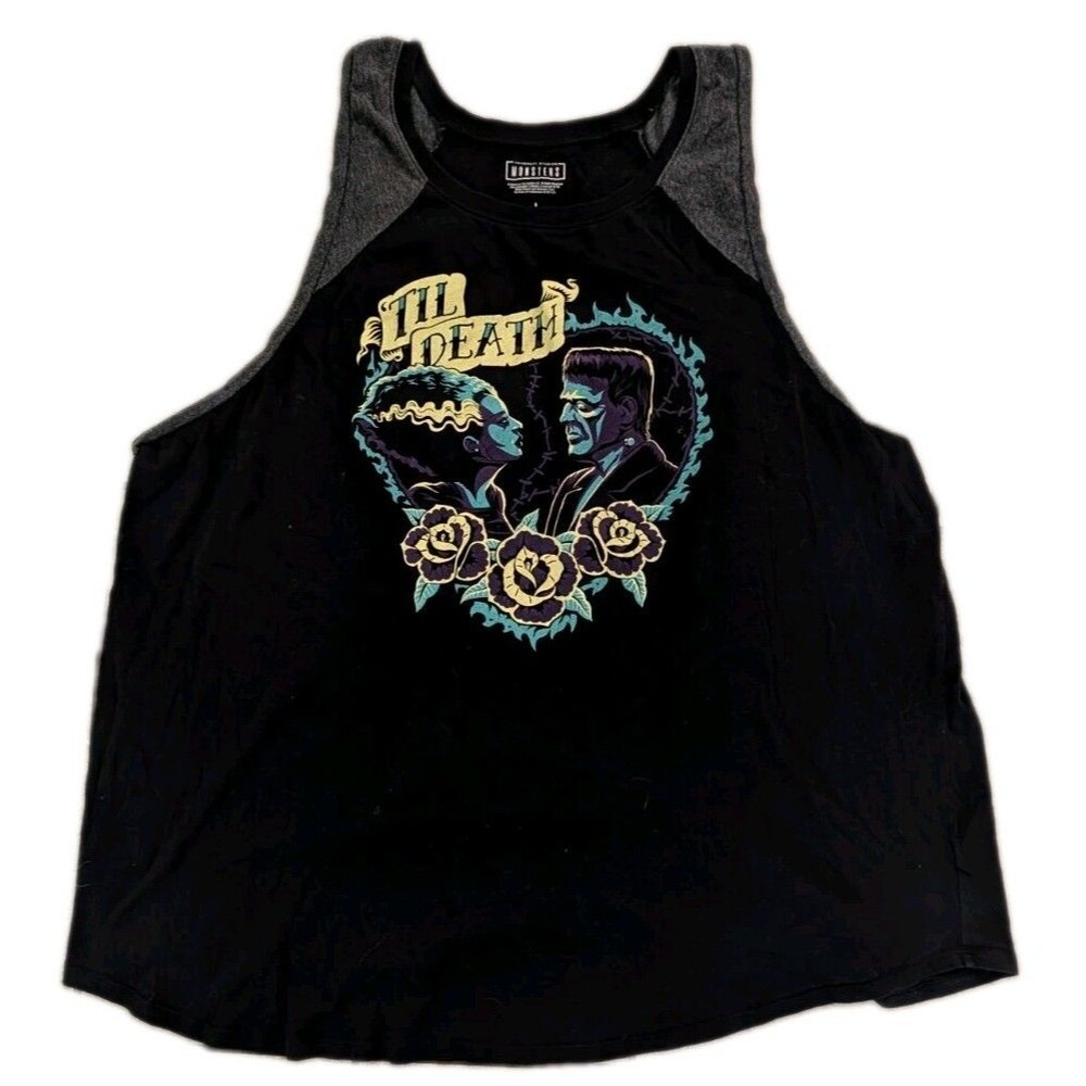 Universal Studios Monsters Frankenstein Bride Til Death Tank Top Womens Size 5